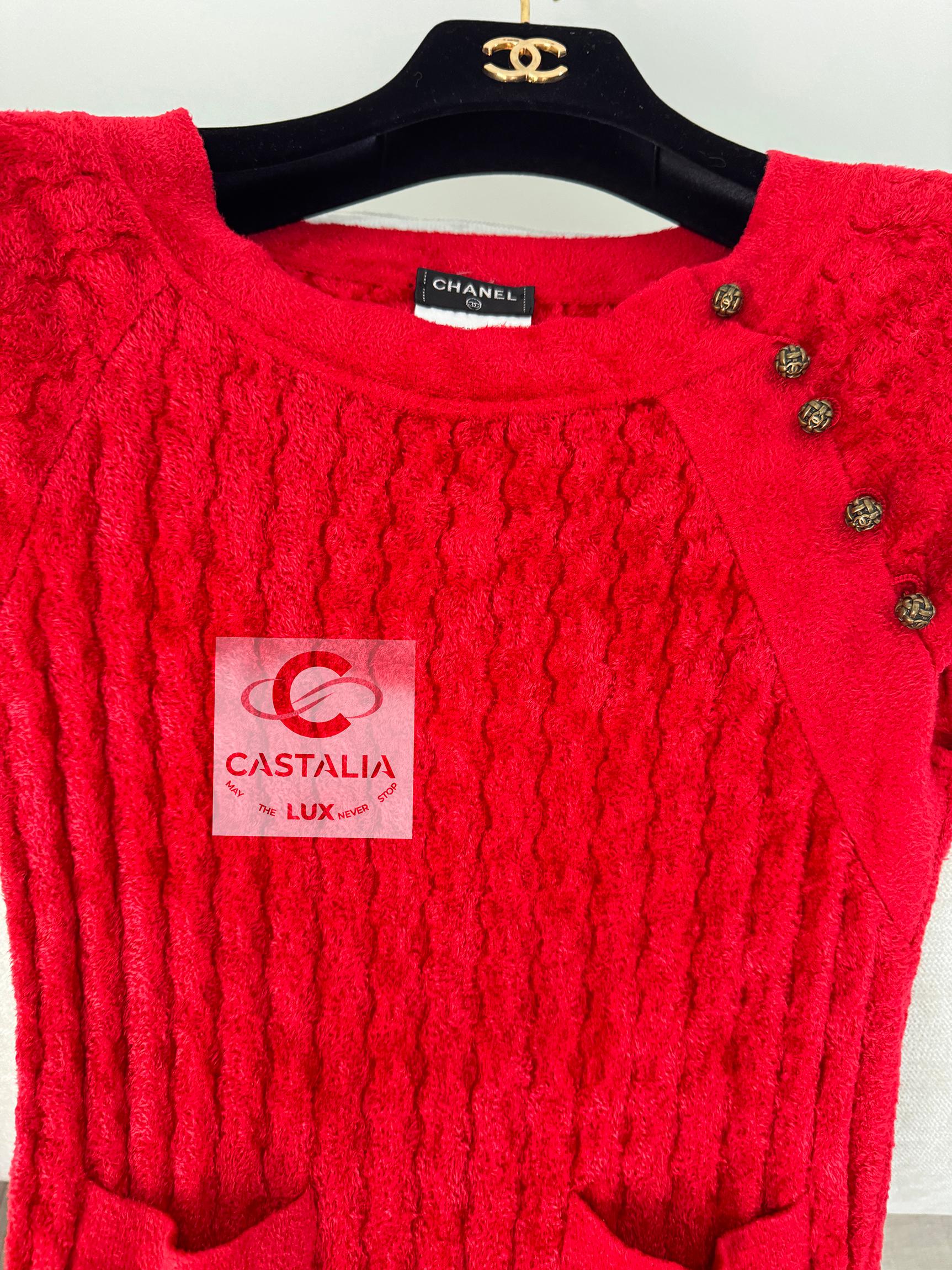Chanel Kristen Stewart Style Red Runway Dress 36 FA 12