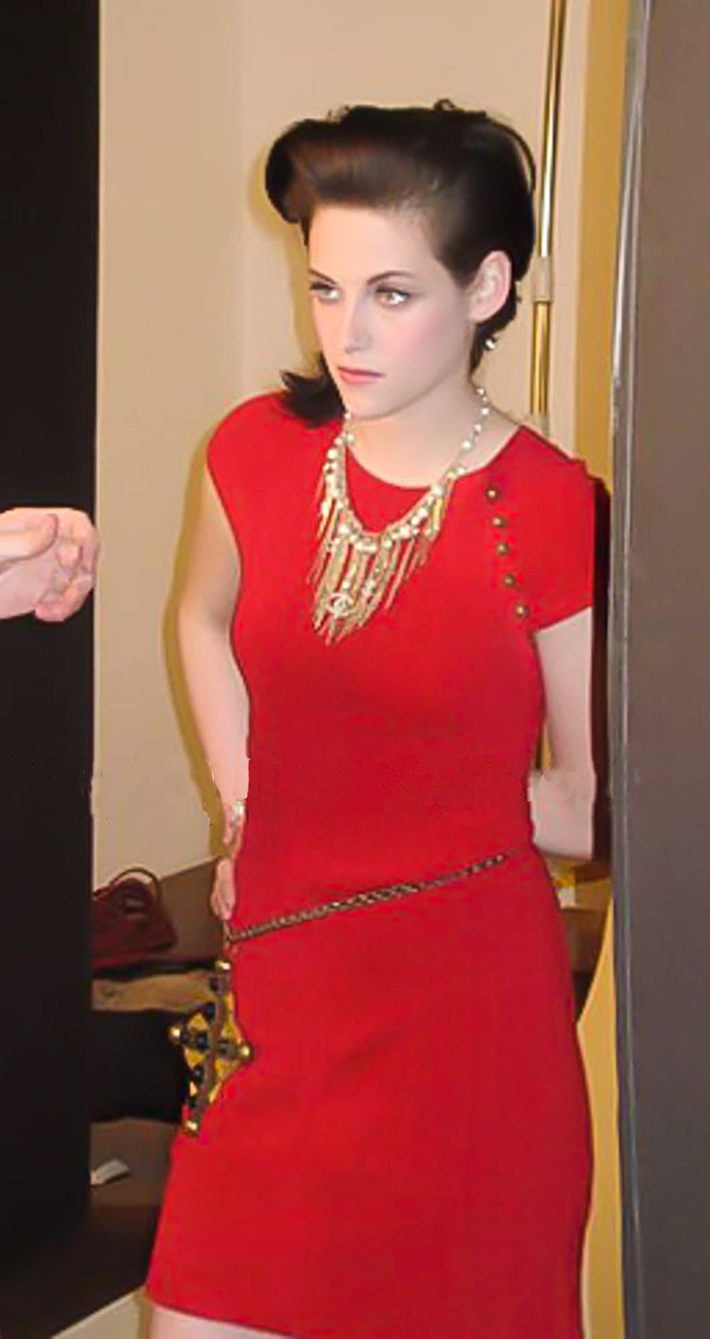 Chanel Kristen Stewart Style Red Runway Dress 36 FA 1