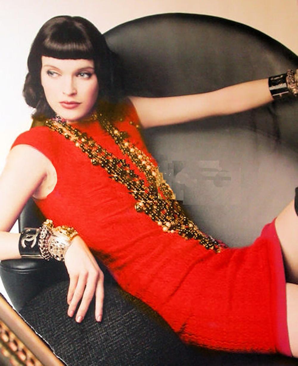 Chanel Kristen Stewart Style Red Runway Dress 36 FA 5