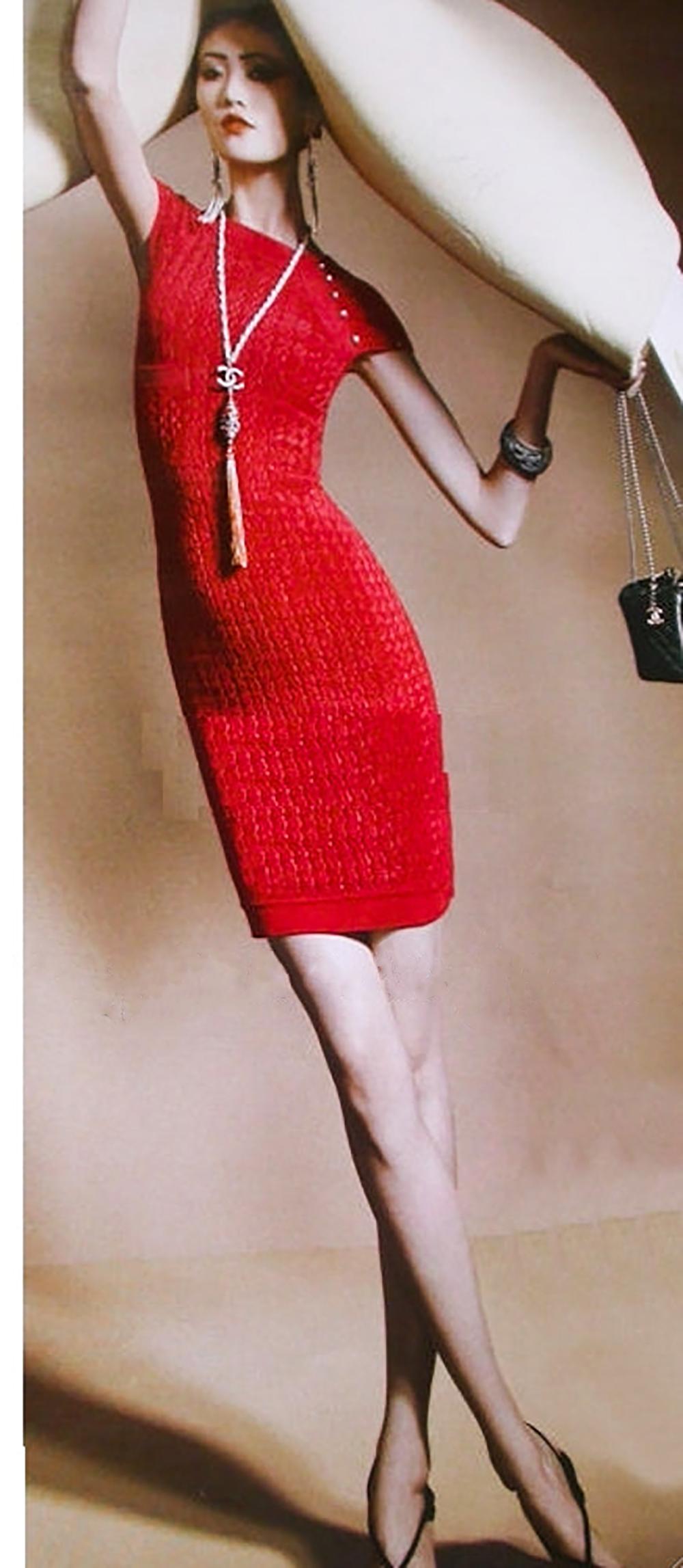 Chanel Kristen Stewart Style Red Runway Dress 5