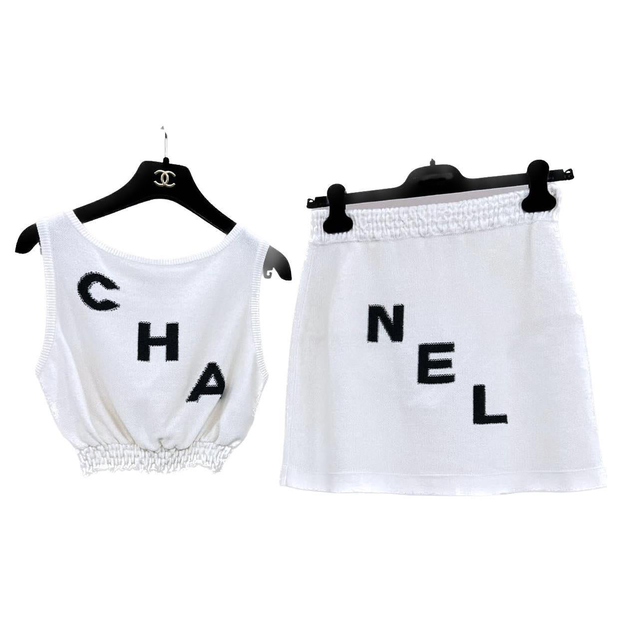 Chanel Kylie Jenner New Iconic Logo Skirt Suit