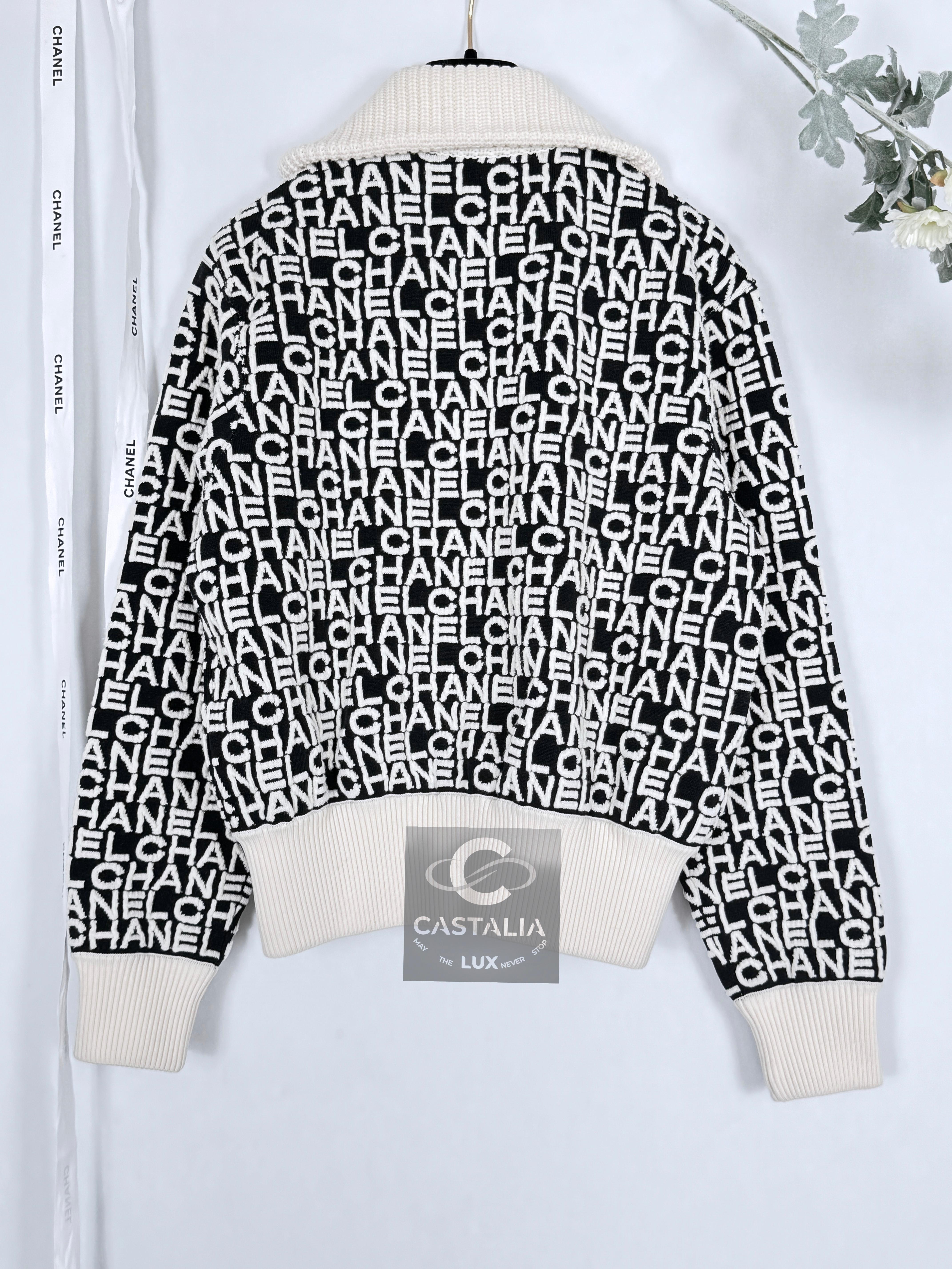 Chanel Kylie Jenner Style Iconic Logo Bomber Jacket 6