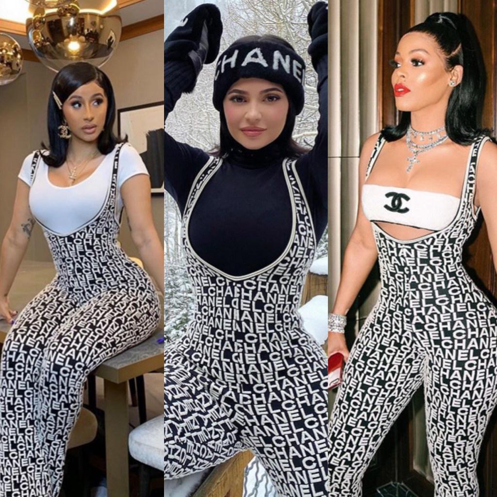 Iconic Chanel bomber jacket with CC logo pattern : from 2019 COCO Neige Collection : as seen on Kylie Jenner and Cardi B!
- CC logo zipper at front 
Size mark 36 FR. Condition: never worn, comes with paper pouch with spare knit.