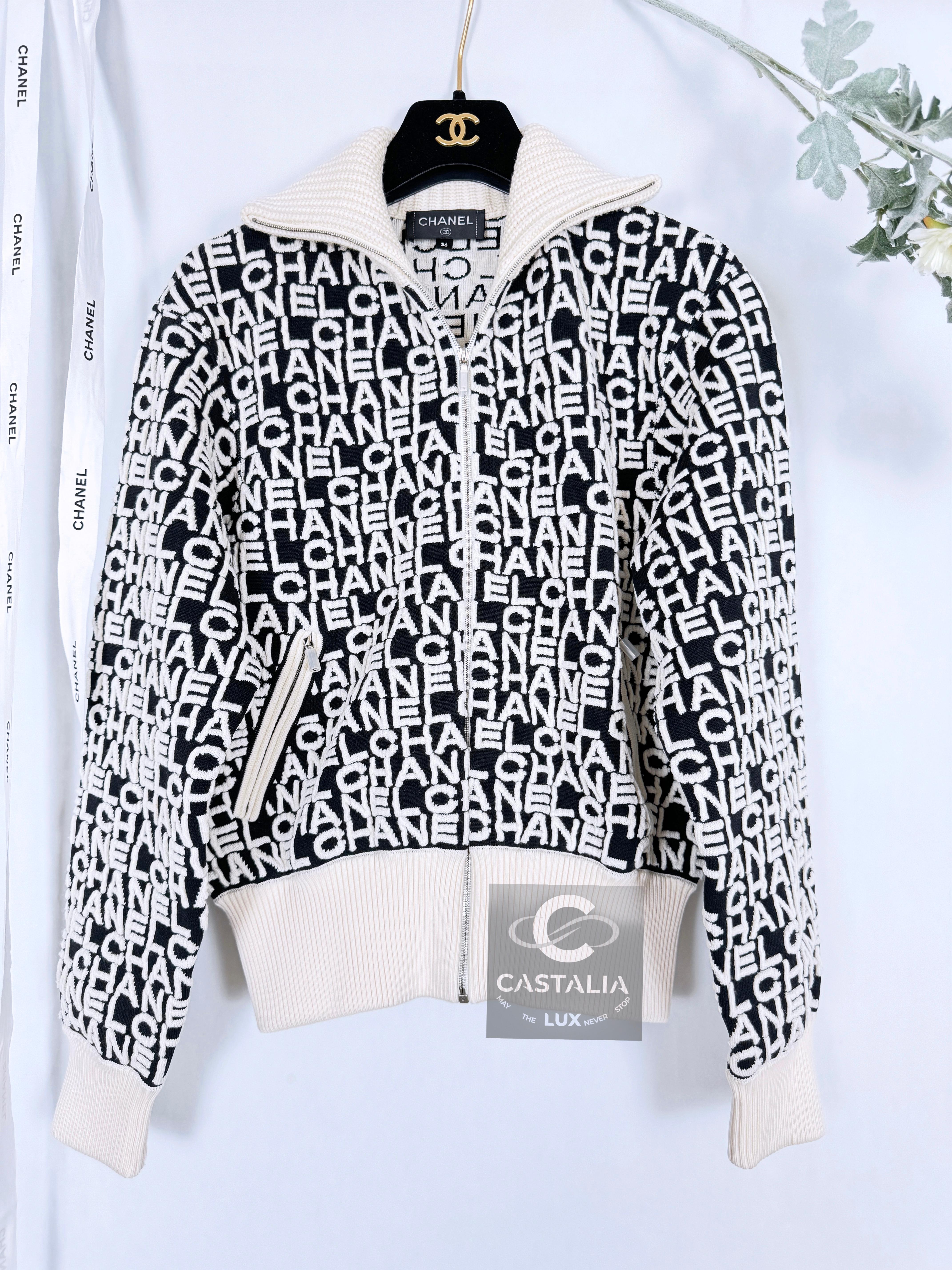 Chanel Kylie Jenner Style Iconic Logo Bomber Jacket 2