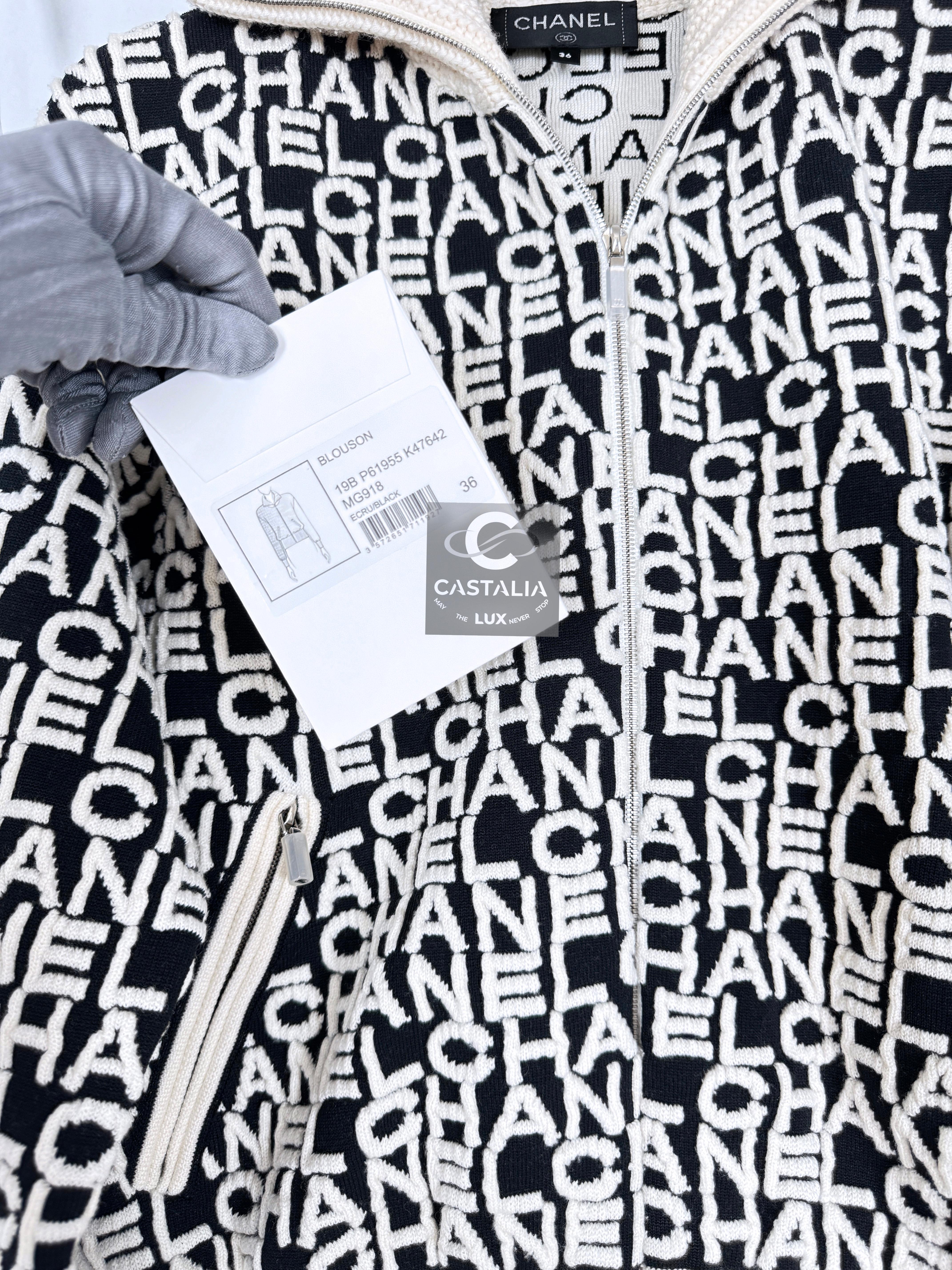 Chanel Kylie Jenner Style Iconic Logo Bomber Jacket 4