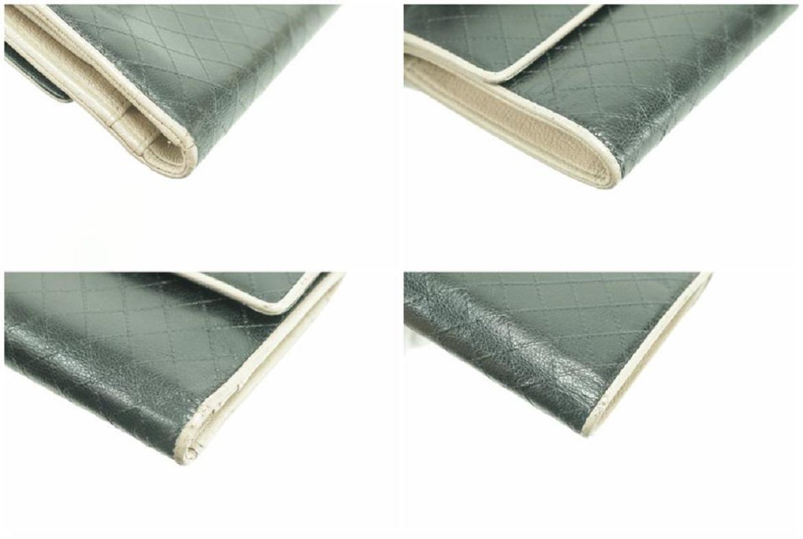 Chanel L 22ck0109 Quilted Bicolor Black Beige Long Snap L-gusset Wallet 4