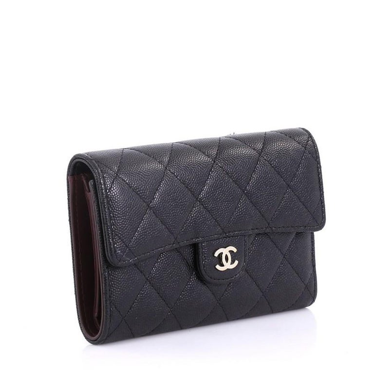 Chanel LFlap Wallet Quilted Caviar Compact at 1stDibs