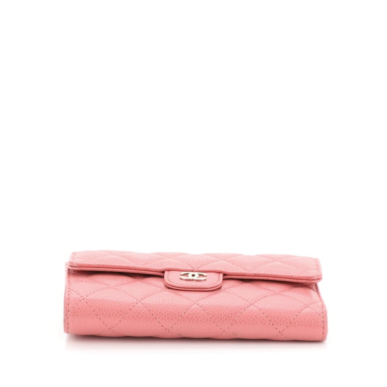 Chanel L-Flap Wallet Quilted Caviar Compact at 1stDibs