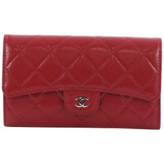 Chanel L-Flap Wallet Quilted Caviar Long