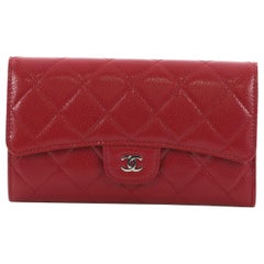 Chanel L-Flap Wallet Quilted Caviar Long