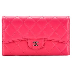 Chanel L-Flap Wallet Quilted Lambskin Long