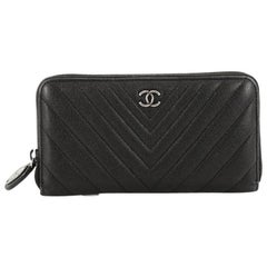 Chanel L-Gusset Zip Wallet Chevron Calfskin Long i