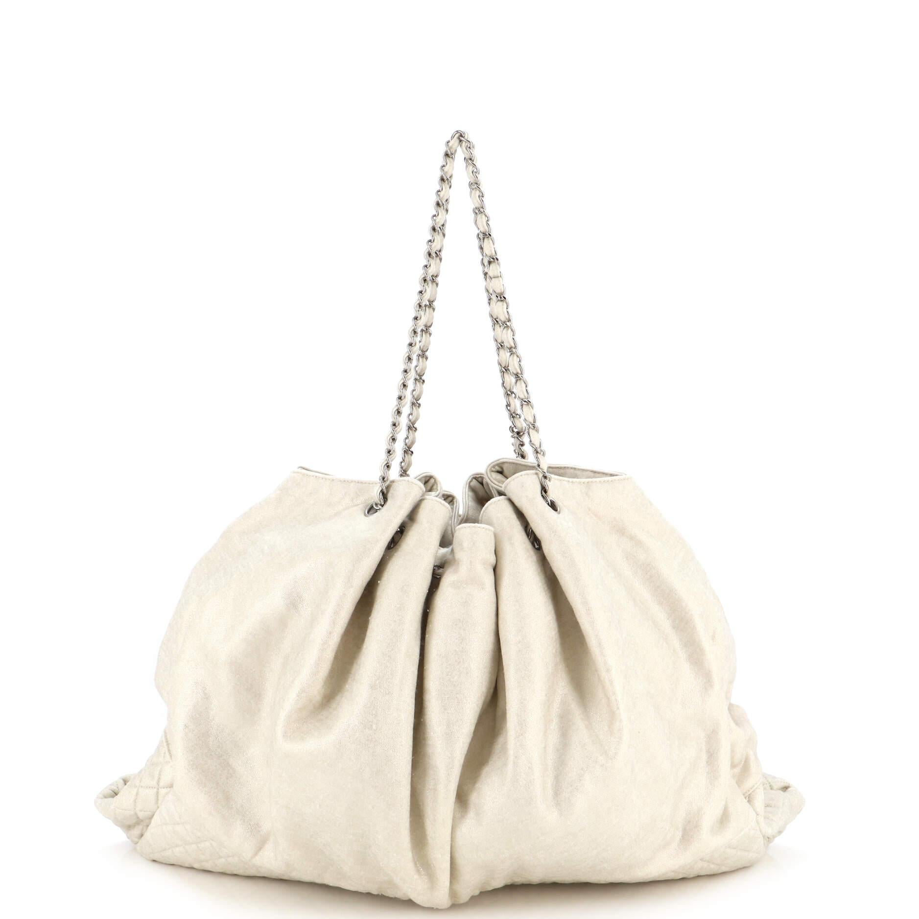 Chanel LA Drawstring Tote Quilted Jersey In Good Condition In NY, NY