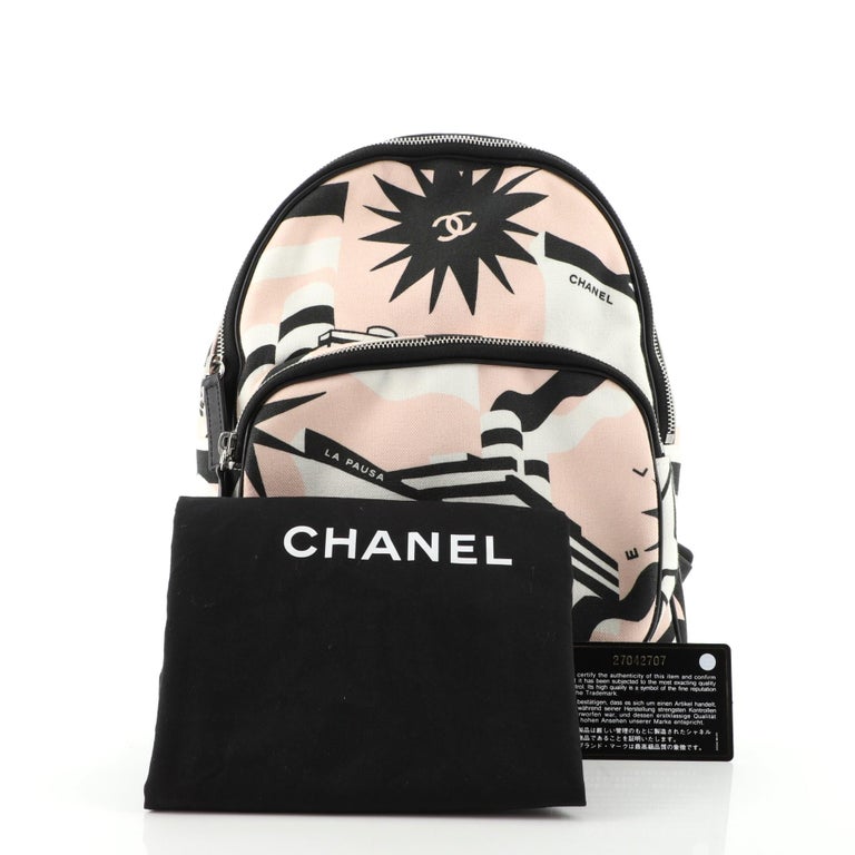 Chanel La Pausa Bay Backpack Printed Canvas Medium at 1stDibs