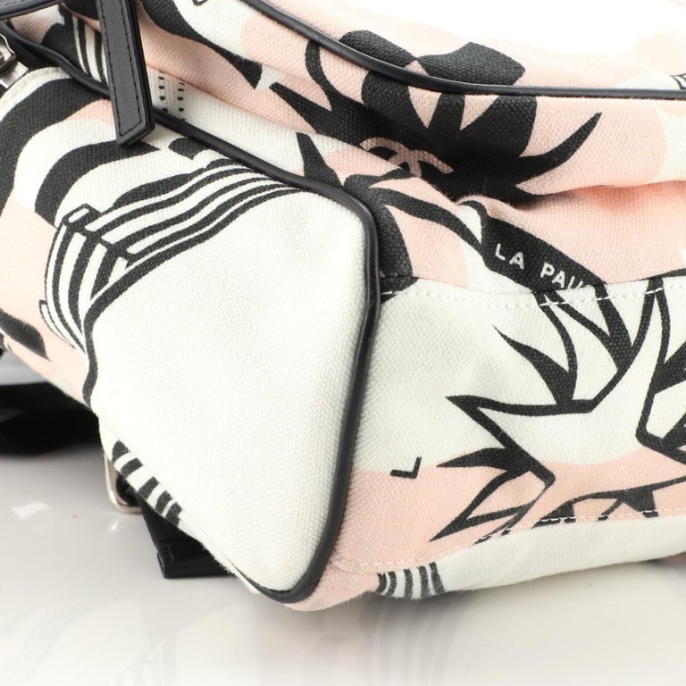 Chanel La Pausa Bay Backpack Printed Canvas Medium For Sale at 1stDibs