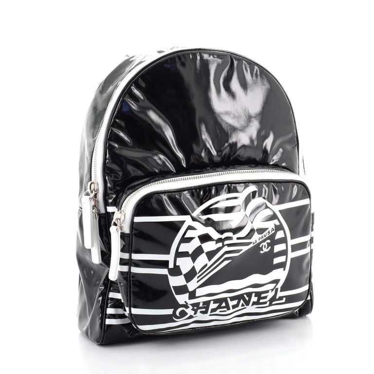 Chanel La Pausa Bay Backpack Printed Vinyl Medium at 1stDibs