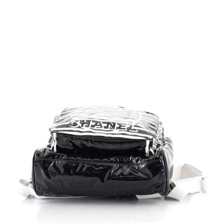 Chanel La Pausa Bay Backpack Printed Vinyl Medium For Sale at 1stDibs
