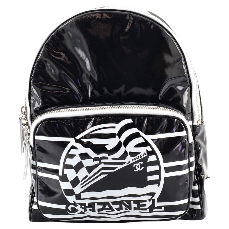 Chanel La Pausa Bay Backpack Printed Vinyl Medium at 1stDibs