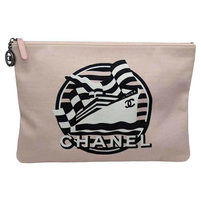 pink chanel beach bag tote