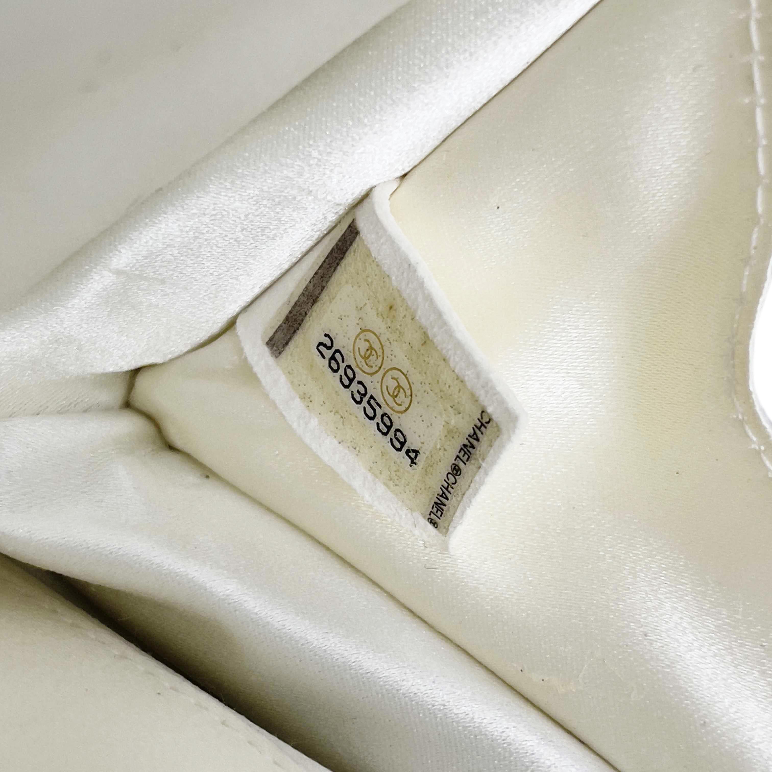 Brown CHANEL La Pausa Embroidered Satin Sequin Clutch Bag Silver Handbag