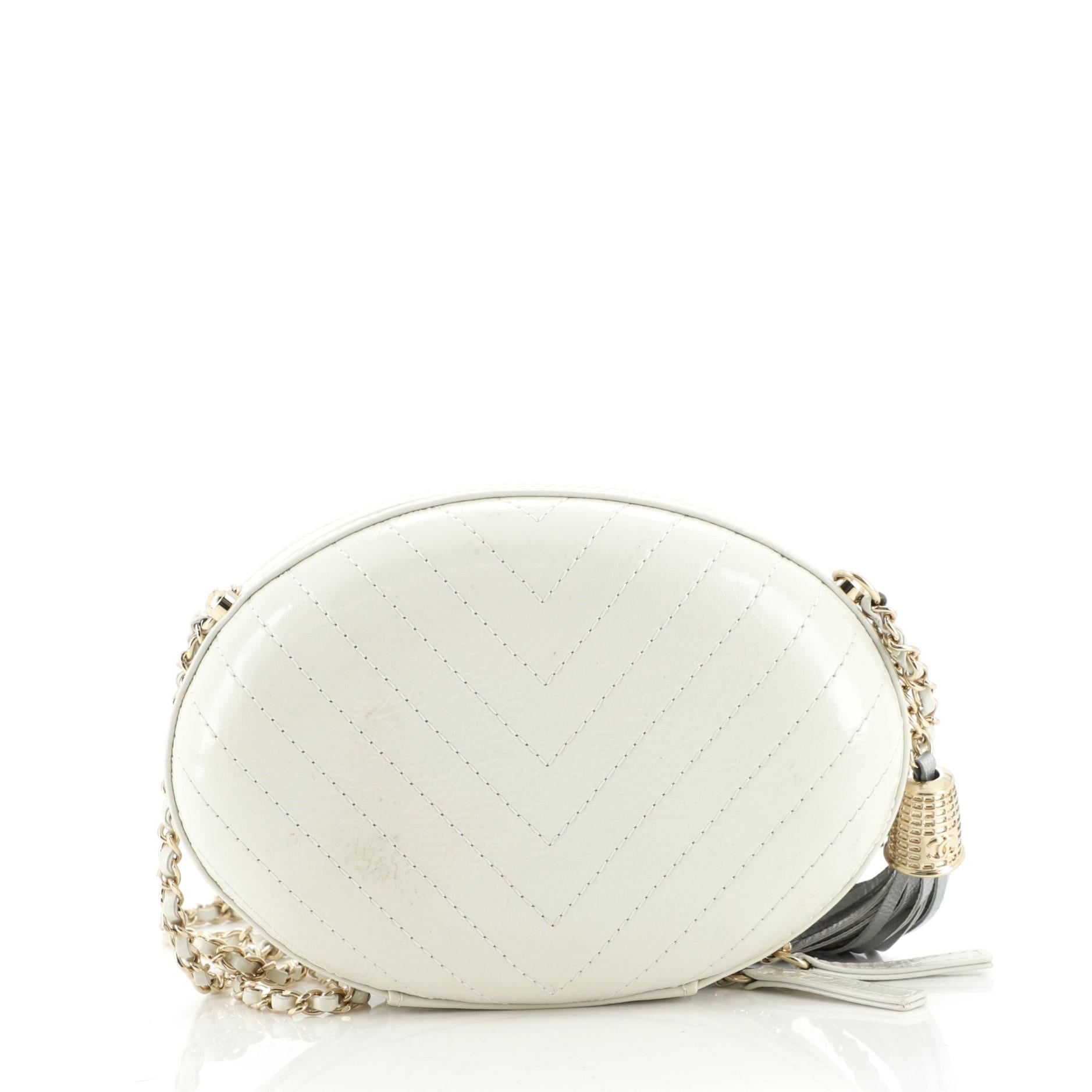 Chanel La Pausa Evening Bag Chevron Lambskin with Applique In Good Condition In NY, NY