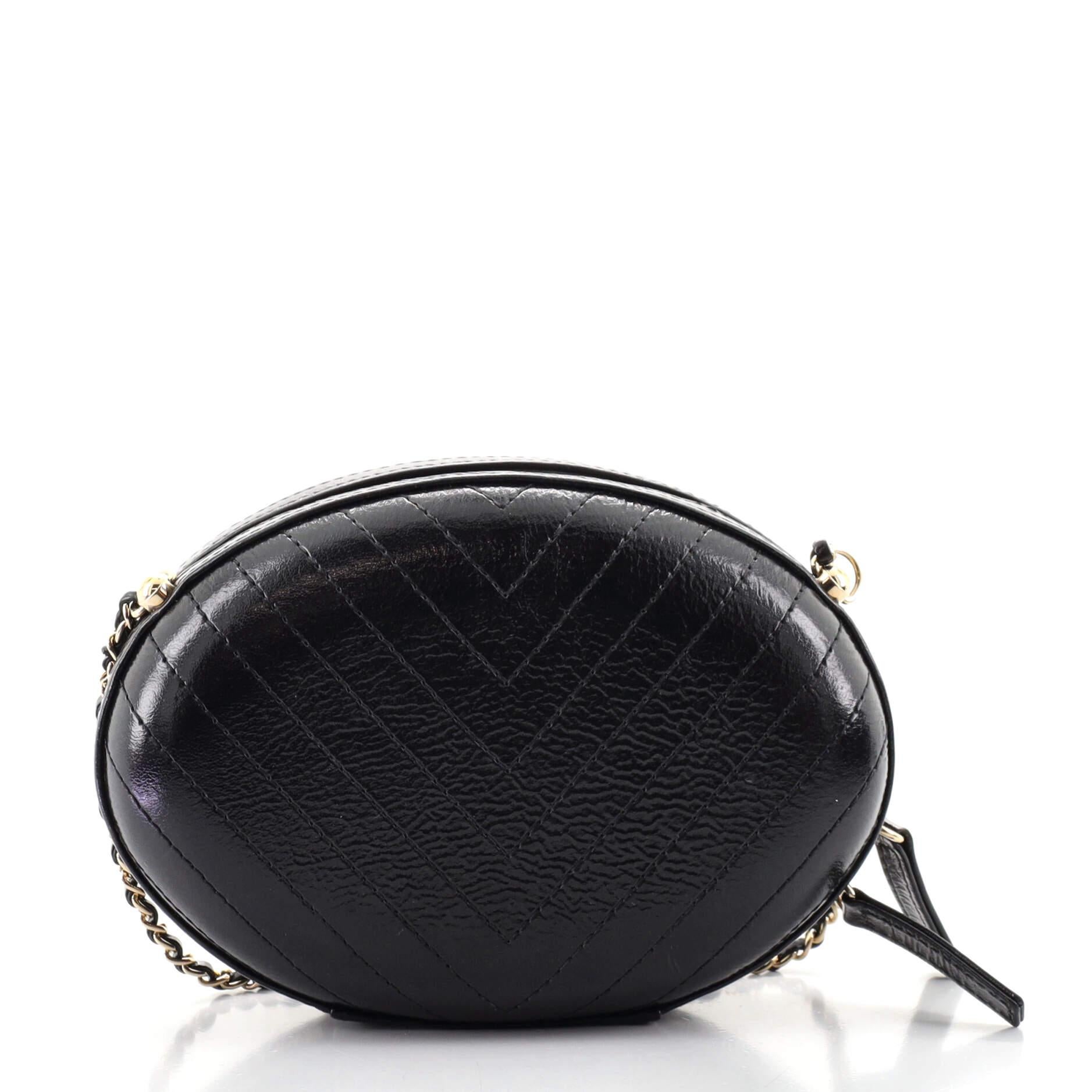 Chanel La Pausa Evening Bag Chevron Leather In Good Condition In NY, NY