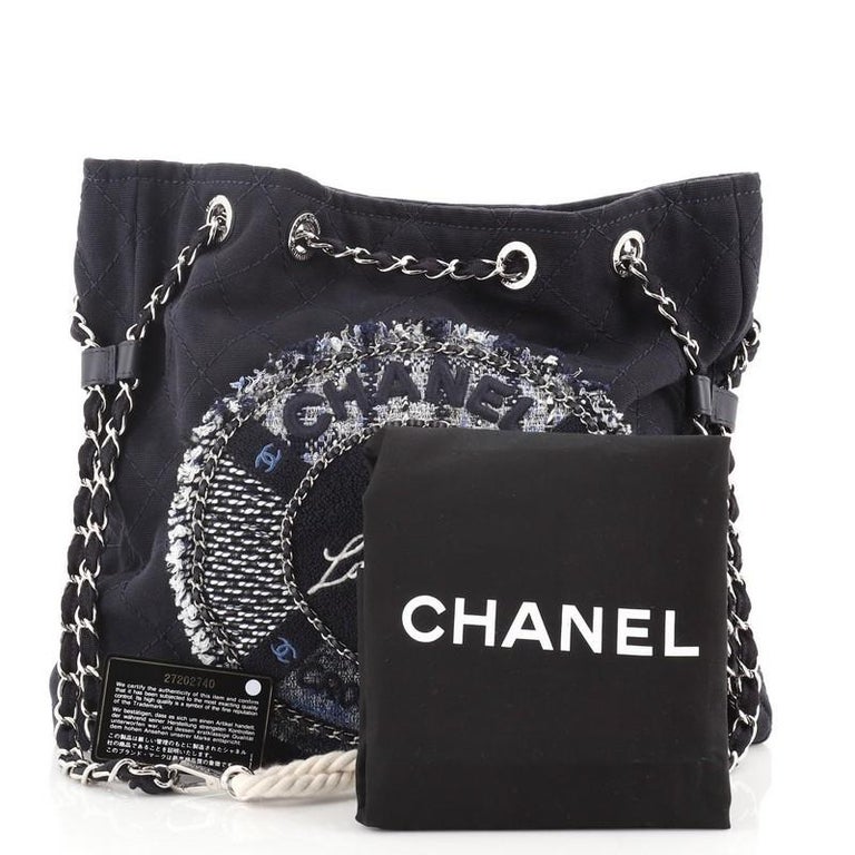 Chanel La Pausa Shopping Tote Quilted Canvas with Tweed Medium at 1stDibs