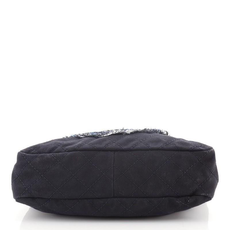 Chanel La Pausa Einkaufstasche Gestepptes Segeltuch mit Tweed Medium für Damen oder Herren