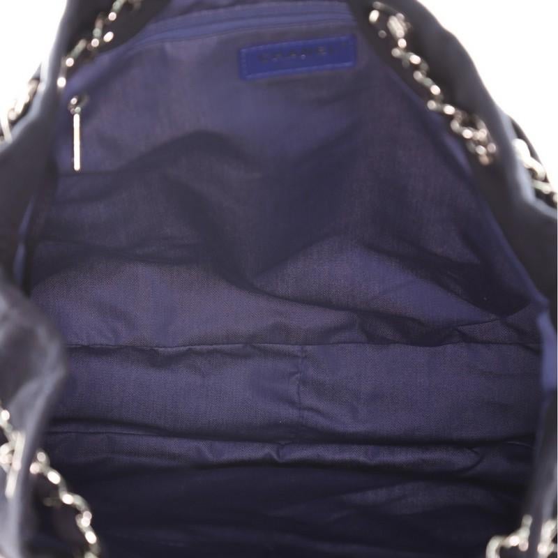 Chanel La Pausa Einkaufstasche Gestepptes Segeltuch mit Tweed Medium 1