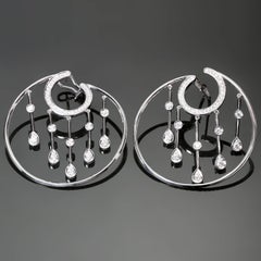 Chanel La Pluie Diamond White Gold Hoop Earrings