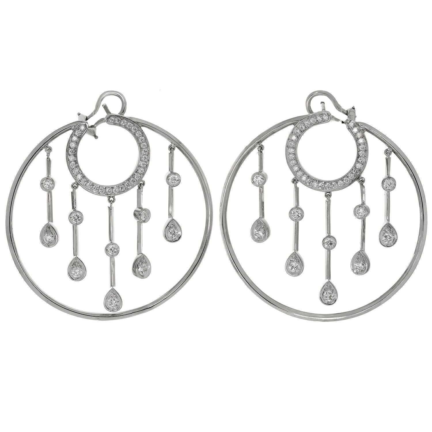 Créoles La Pluie de Chanel en or blanc et diamants