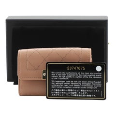 Chanel Label Click 4 Key Holder Quilted Calfskin Neutral