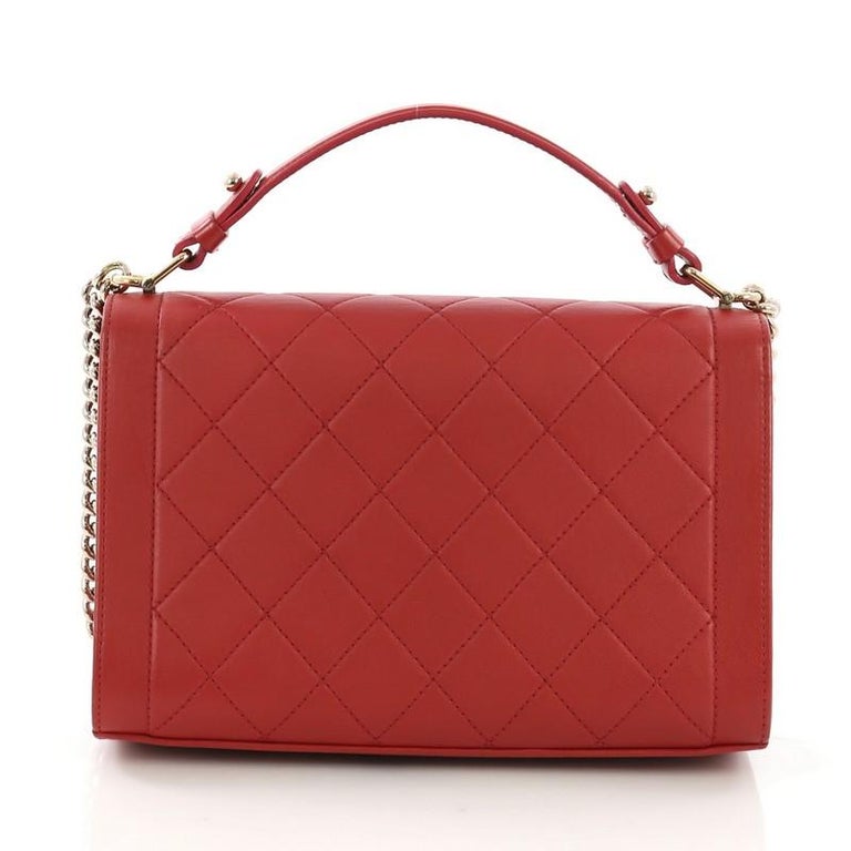 Chanel Label Click Flap Bag Quilted Calfskin Medium at 1stDibs | chanel ...