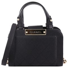 Chanel Label Click Shopping Tote Quilted Calfskin Mini