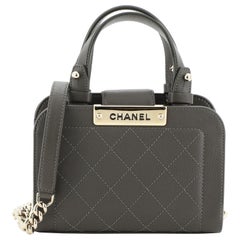 Chanel Label Click Shopping Tote Quilted Calfskin Mini