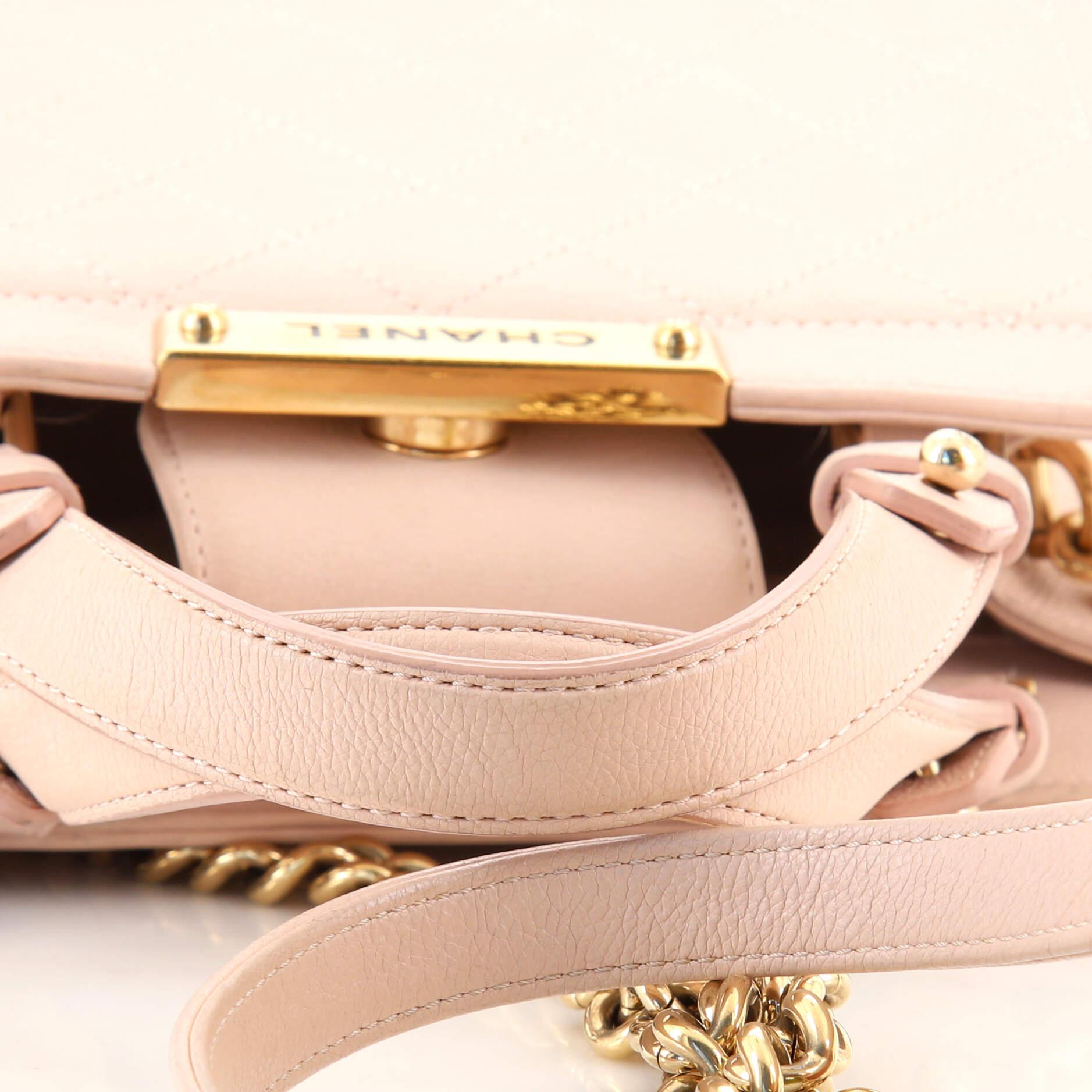 Chanel Label Click Shopping Tote Quilted Calfskin Small 2