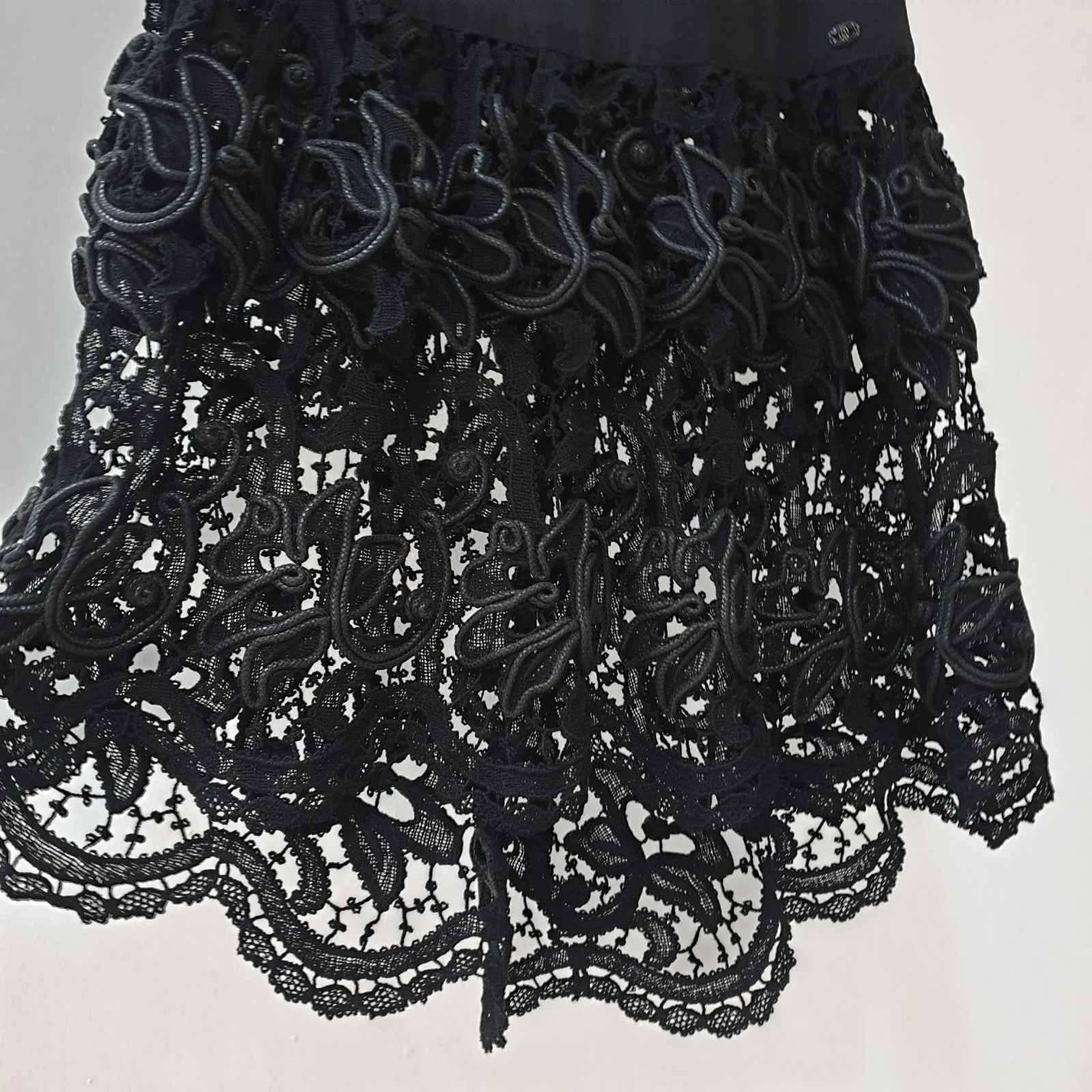 Women's Chanel Lace Bottom Black Skirt