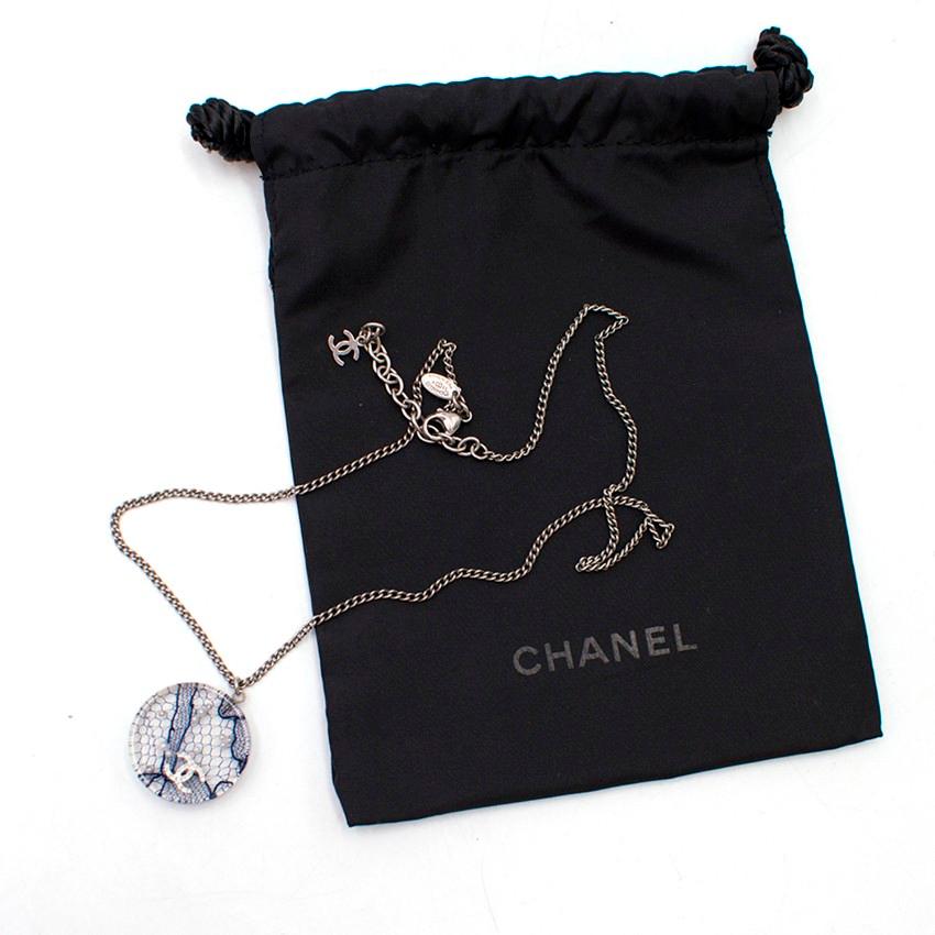 Chanel Lace CC Resin Pendant Necklace 4