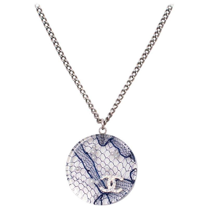 Chanel Lace CC Resin Pendant Necklace