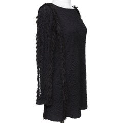 CHANEL Lace Dress Mini Purple Long Sleeve Gripoix Sz 38 Fall 2012