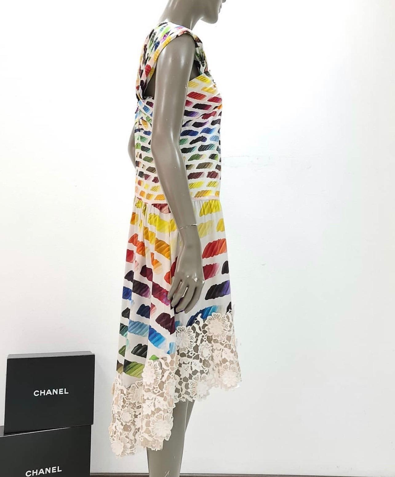 Chanel Lace Rainbow S/S 2014 Dress  In Good Condition In Krakow, PL