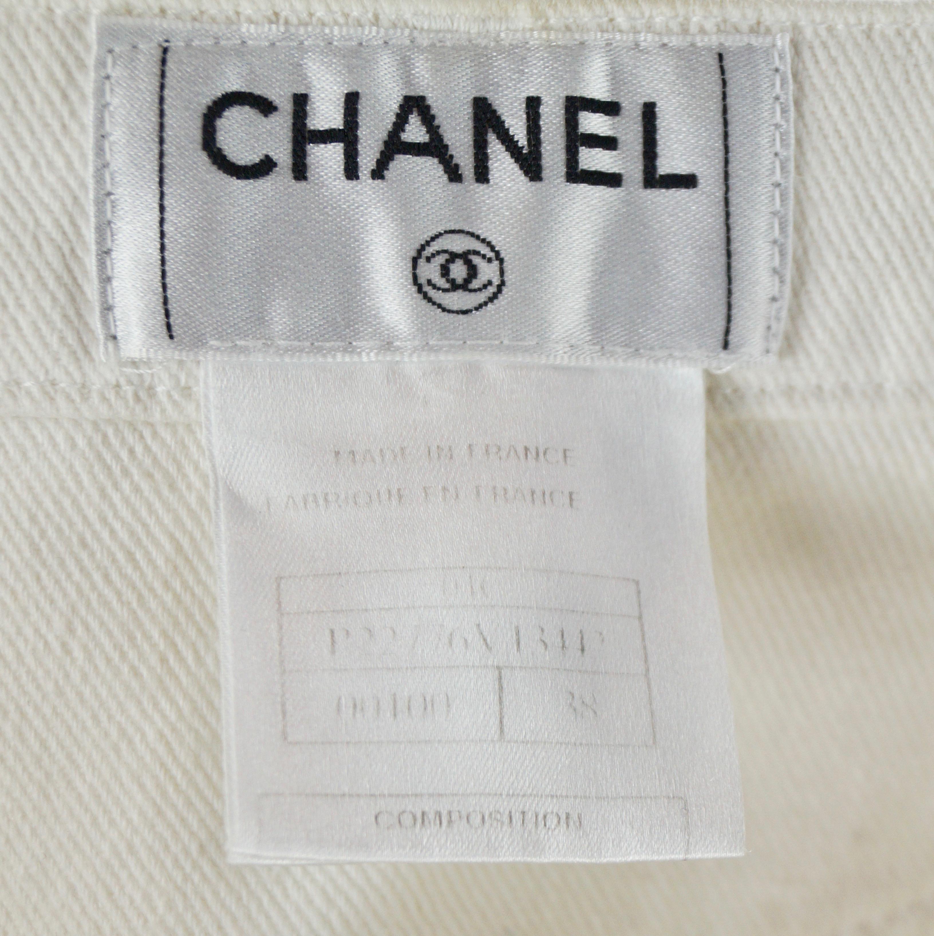 CHANEL  lace top and white jeans Fr 42 - 38  Resort 2004  04C 9