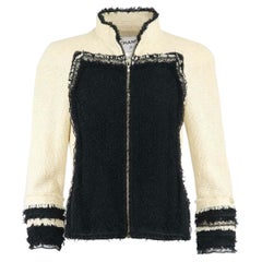 Chanel Lace Trimmed Cotton Blend Jacket FR 38 UK 10 