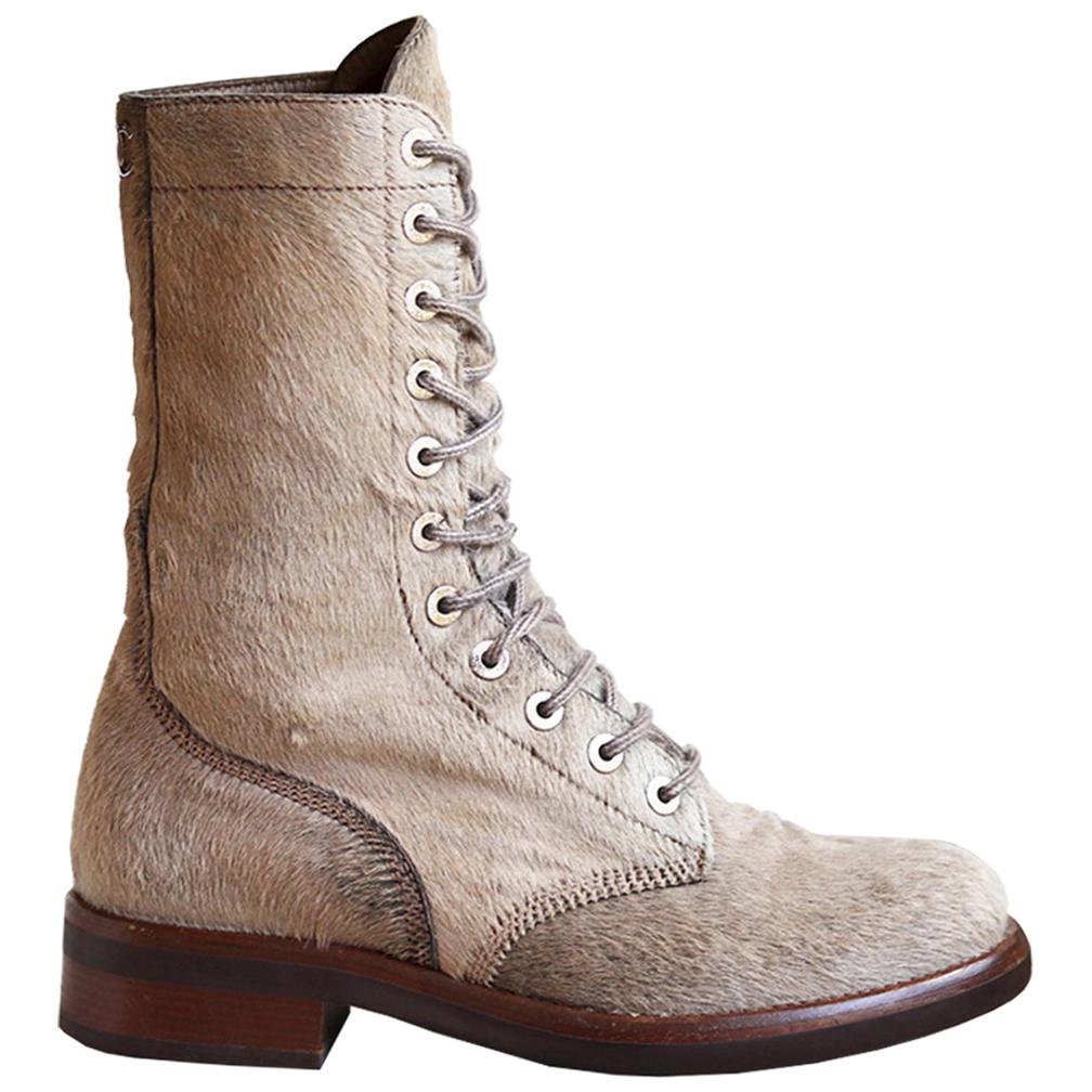 chanel lace up ankle boots