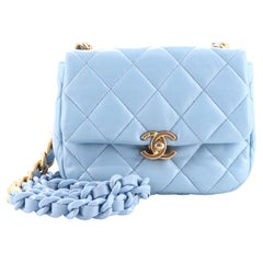 Chanel Lacquered Metal CC Flap Bag Quilted Lambskin Mini