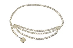 Chanel Ladies Gold 31 Rue Cambon Paris Coin Charm CC Logo Chain Belt 41"