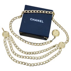 Chanel Ladies Gold 31 Rue Cambon Paris Coin Charm CC Logo Chain Belt 41"
