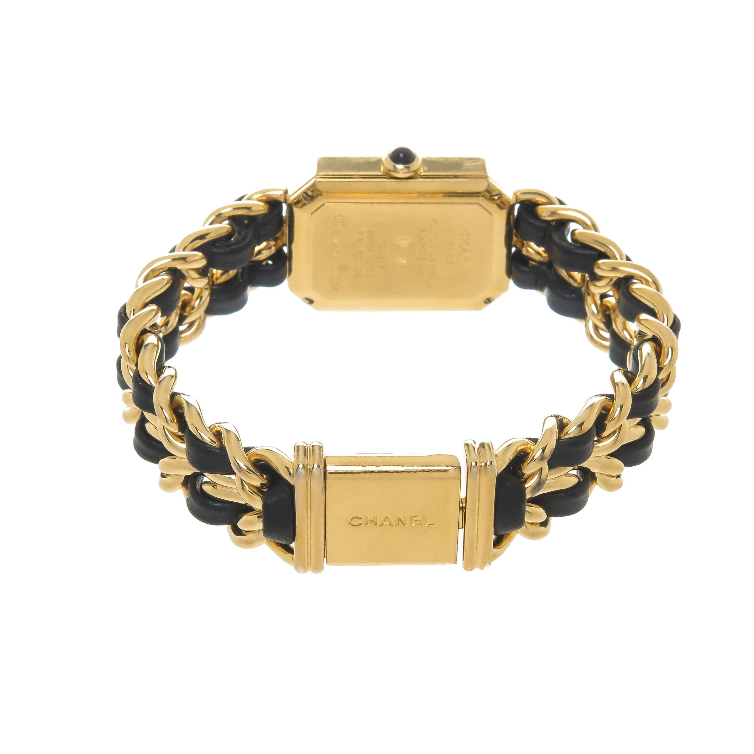 Women's Chanel Ladies Gold Plate and Leather Premiere Quartz Wristwatch