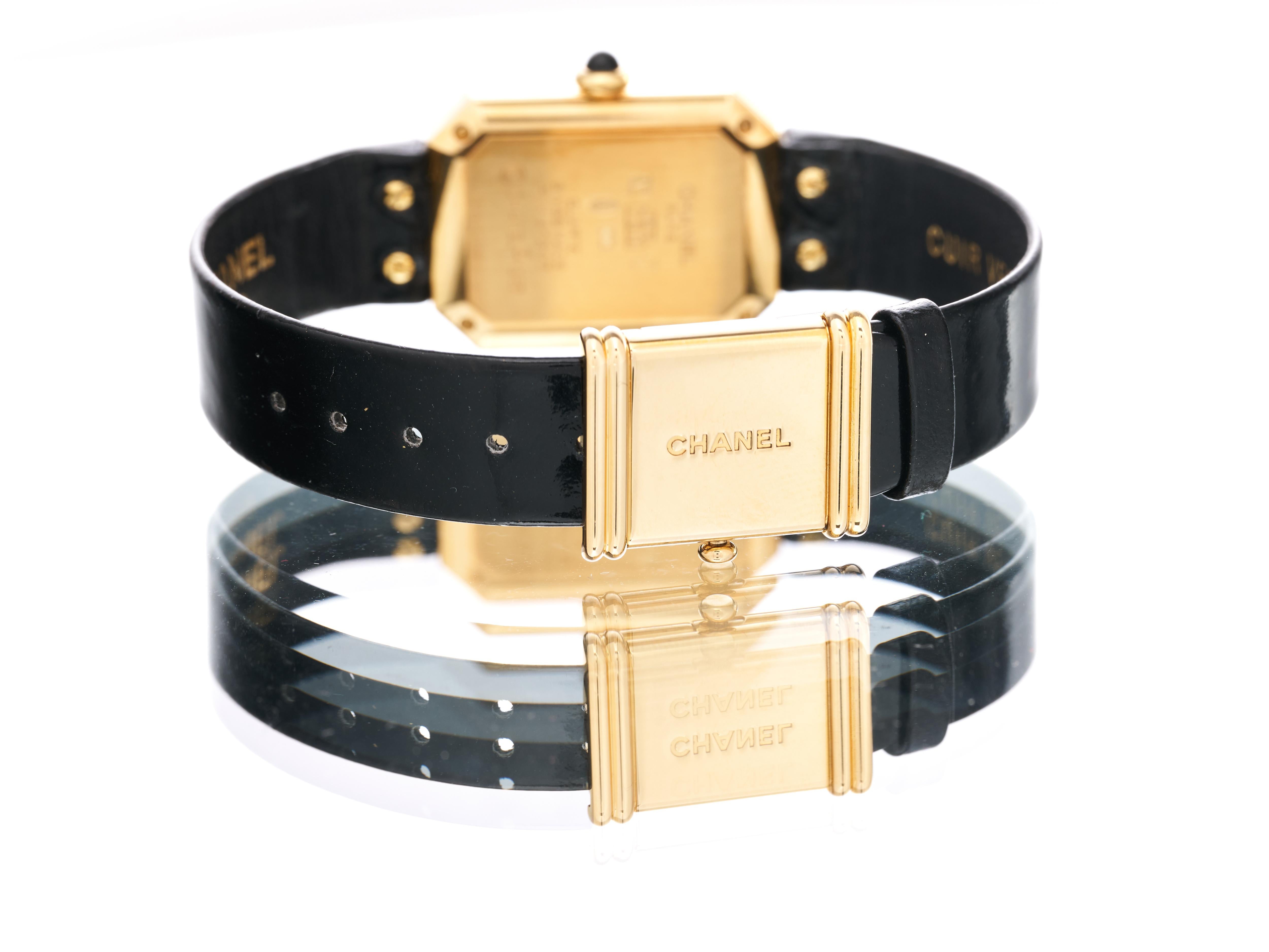 Chanel Ladies Watch Premiere 18K Solid Gold 20mm Case Leather Strap Serviced For Sale 5