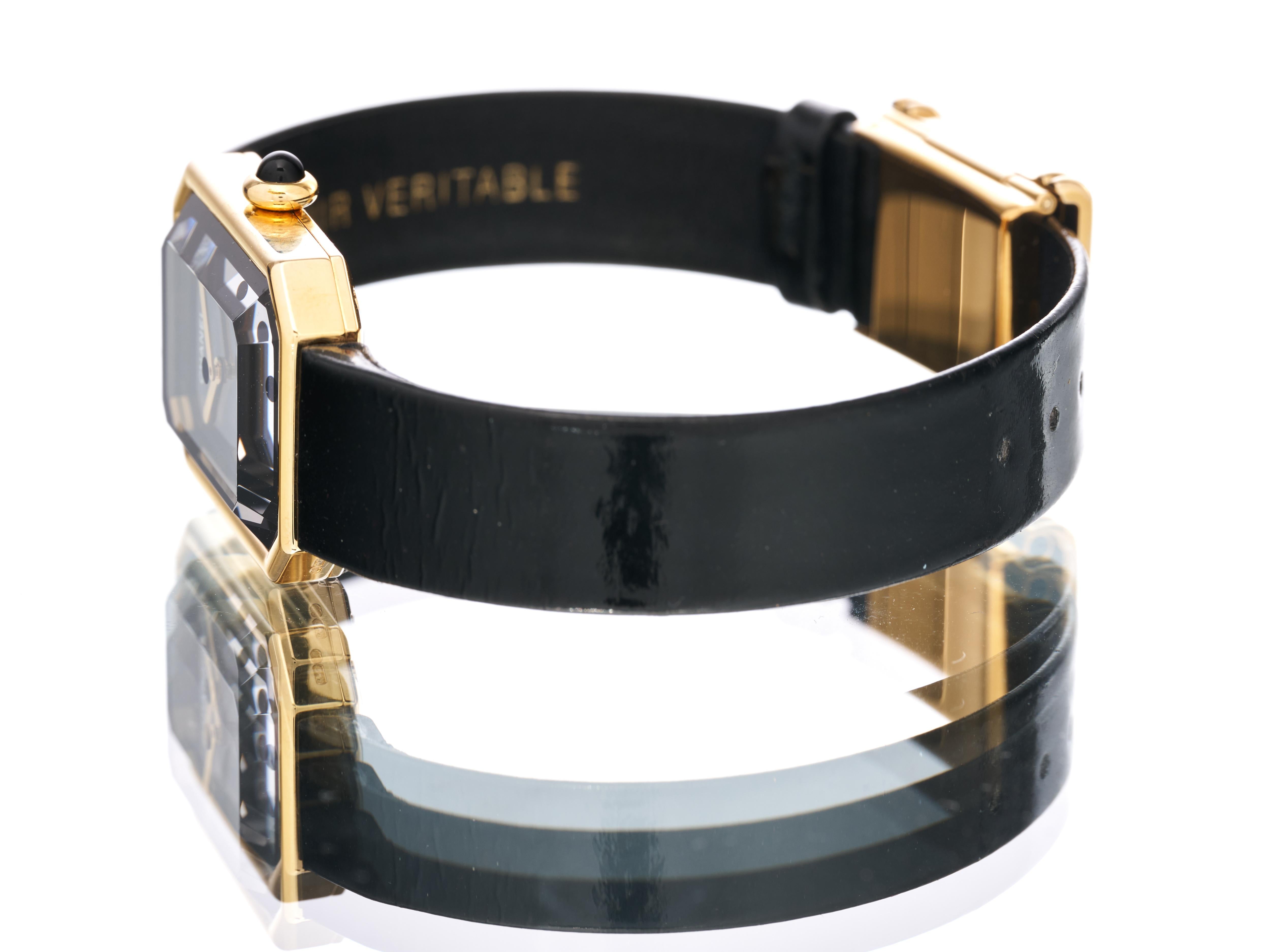Chanel Ladies Watch Premiere 18K Solid Gold 20mm Case Leather Strap Serviced For Sale 6